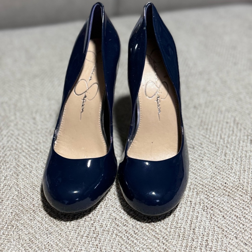 Jessica Simpson Dark Blue Patent Heels